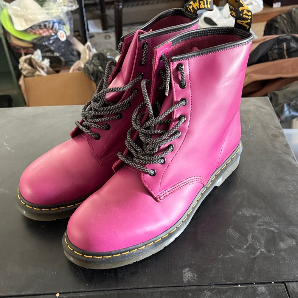 Dr. Martens Magenta Lace-Up Combat Boots